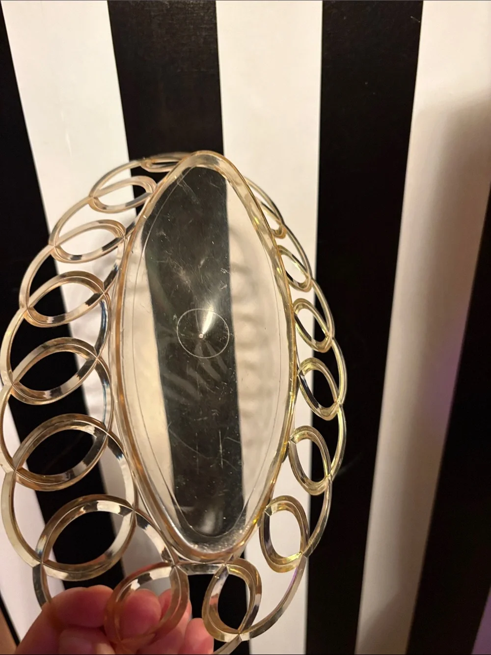 60s Vintage Clear Lucite Plastic Loop Edge Bread Basket Storage Bedroom/Bathroom